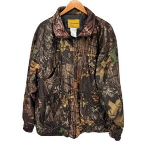 Whitewater Camo Jacket Mens Large Mossy Oak Breakup Full Zip + Pockets Hunting
